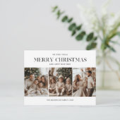 写真三枚メリークリスマスと新年おめでとう ポストカード (スタンド正面)