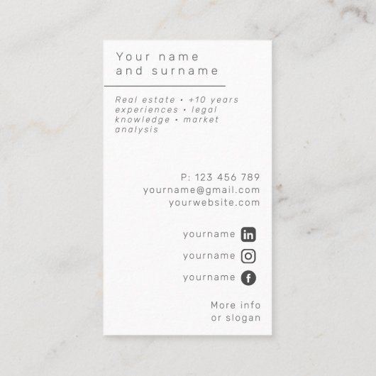 写真不動産仲介業者実在不動産コンサルタント名刺 名刺 (裏面)