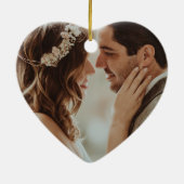 写真二周年記念パーソナライズされた年 セラミックオーナメント (裏面)