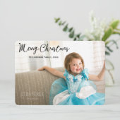 写真付きかわいい丸いクリスマスカード シーズンカード (スタンド正面)