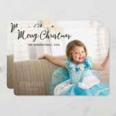 写真付きかわいい丸いクリスマスカード シーズンカード (正面/裏面)