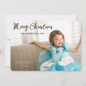 写真付きかわいい丸いクリスマスカード シーズンカード (裏面)