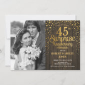 写真付きでサプライズ45周年 - ウッドゴールド 招待状 (正面)
