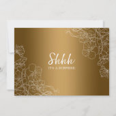 写真付きでサプライズ50周年 - ゴールドホワイト 招待状 (裏面)