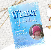 写真付きのウィンターワンダーランド 招待状
