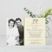 写真付きのエレガントな75周年招待状 招待状 (スタンド正面)