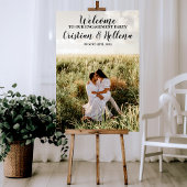 写真付きのエンゲージメントパーティーウェルカムサイン ポスター