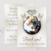 写真付きのオリジナル結婚式お礼カード 招待状 (正面/裏面)