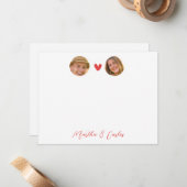 写真付きのオーダーメイド カップル グリーティングカード ノートカード (正面/裏面インサイチュ)