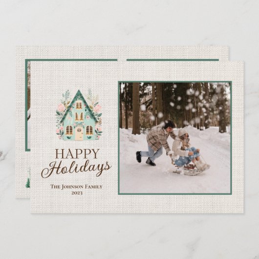 写真付きのカスタマイズされたホリデーカード シーズンカード (正面/裏面)