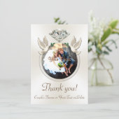 写真付きのカスタマイズされた結婚式のお礼状 招待状 (スタンド正面)