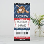 写真付きのカスタム野球チケットの誕生日プレゼント少年 招待状 (スタンド正面)