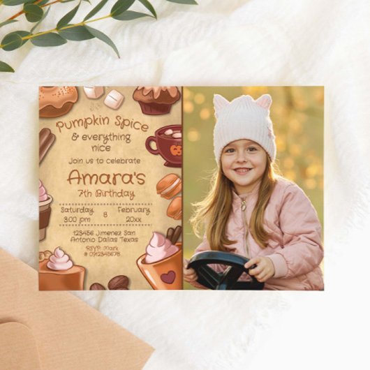 写真付きのカボチャのスパイスとすべてが素敵 招待状
