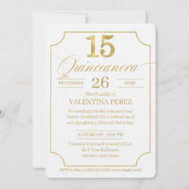 写真付きのキンセアニエラ（英語）金箔デザイン 招待状