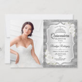 写真付きのキンチャネラパーティー - シルバー 招待状 (正面)