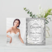 写真付きのキンチャネラパーティー - シルバー 招待状 (スタンド正面)