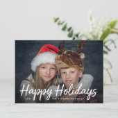 写真付きのクリスマスカード 現代的で華やか | 赤 シーズンカード (スタンド正面)