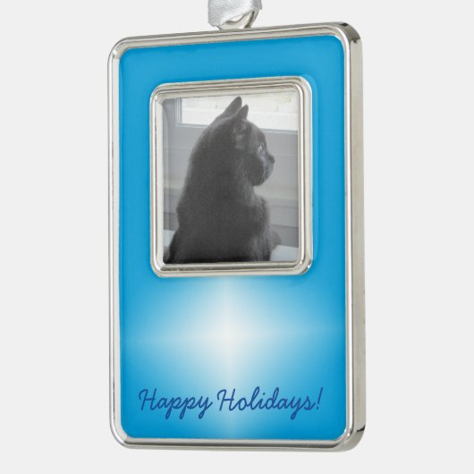 写真付きのクリスマススターのオーナメント シルバープレートフレームオーナメント (左)