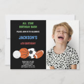 写真付きのグリーンバースデースポーツ招待状 招待状 (正面)