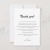 写真付きのシンプルでエレガントな結婚式のお礼カード サンキューカード (裏面)
