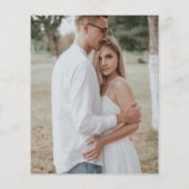 写真付きのシンプルなブラックホワイトの結婚式招待状 チラシ (裏面)