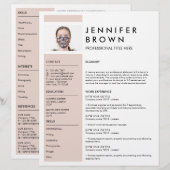 写真付きのシンプルな履歴書 (正面/裏面)