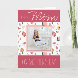 写真付きのシンプルな春の花のマザーズデーカード カード