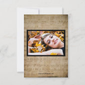 写真付きのシート音楽卒業発表3 x 5 招待状 (裏面)