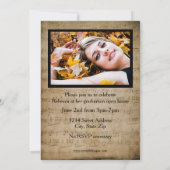 写真付きのシート音楽卒業発表 招待状 (裏面)