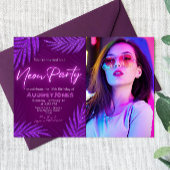 写真付きのネオンパーティー風景招待状 招待状