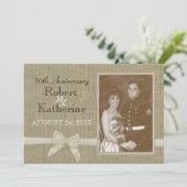 写真付きのバーラップとリボン 50周年記念 招待状 (スタンド正面)