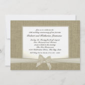 写真付きのバーラップとリボン 50周年記念 招待状 (裏面)