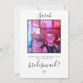 写真付きのブライドメイドプロポーズカード 招待状 (正面)