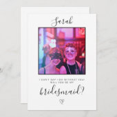 写真付きのブライドメイドプロポーズカード 招待状 (正面/裏面)