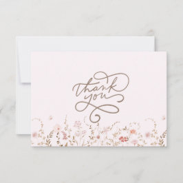 写真付きのボヘミアンティックなカントリー フローラル ワイルドフラワーズ サンキューカード