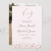 写真付きのボヘミアンハートあふれるカントリー フローラル ワイルドフラワーズ セーブザデート (正面/裏面)