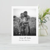 写真付きのミニマルな結婚式のお礼カード 招待状 (スタンド正面)