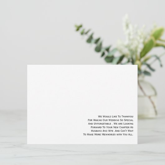 写真付きのミニマルな結婚式のお礼カード 招待状 (スタンド正面)