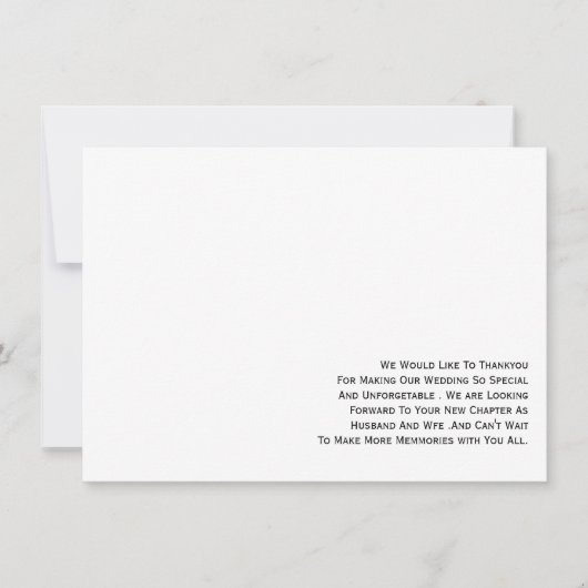 写真付きのミニマルな結婚式のお礼カード 招待状 (正面)