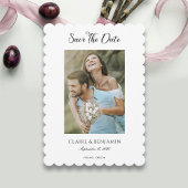 写真付きのミニマルな結婚式の出欠確認 セーブザデート