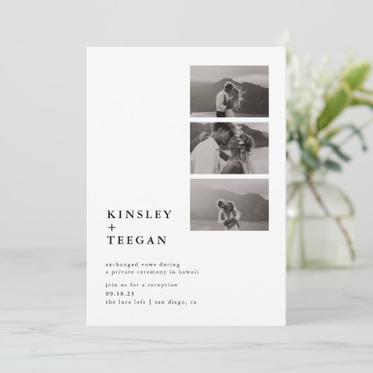 写真付きのモダンな出逃げ発表 招待状 (スタンド正面)