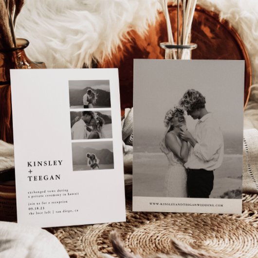 写真付きのモダンな出逃げ発表 招待状