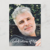 写真付きのライフセレブレーション（グリーン） 葬儀の案内 ポストカード (正面)