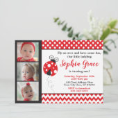 写真付きのレディバグの誕生日招待状 招待状 (スタンド正面)