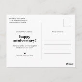 写真付きの両親の結婚記念日 ポストカード (裏面)