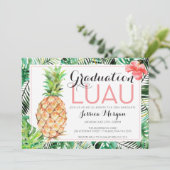 写真付きの卒業パーティー・ハワイアン・パイナップル・トロピカル 招待状 (スタンド正面)