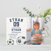 写真付きの印刷可能なフットボールテーマの招待状 招待状 (スタンド正面)