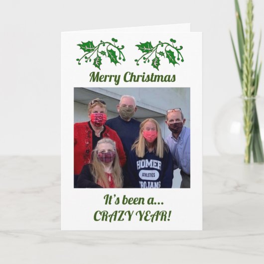 写真付きの熱狂する集団から1年 カード (正面)