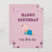 写真付きの特別な誕生日カード ポストカード (正面/裏面)