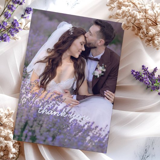 写真付きの結婚式のお礼カード